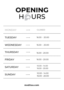 Opening hours Meditau studio Krakow 